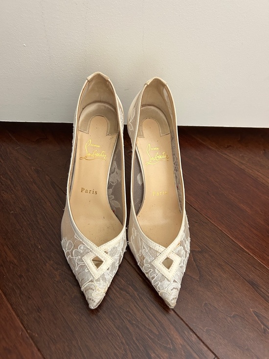 Christian Louboutin Shoes - Christian Loubiton white lace Heels